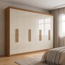Ver imagem 1 de Guarda-Roupa Casal 8 Portas 4 Gavetas Cinamomo Off White Paris