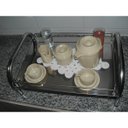 Ver imagem 3 de Bandeja para servir retangular em Aço Inox - Quadrado 40cm x 40cm