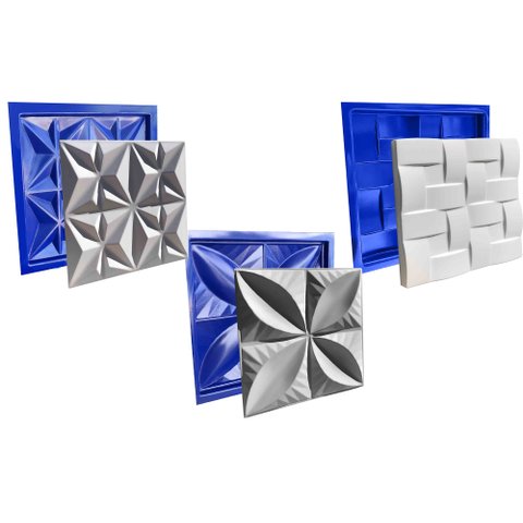 Conjunto 3 Formas 3d Gesso E Cimento Abs 1mm Lindíssimo