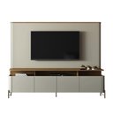 Ver imagem 2 de Rack com Painel para Sala 4 Portas 220cm Pés Metal 100% Mdf Cor:louro e Luna com Dourado