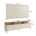Ver imagem 3 de Rack com Painel para Sala 4 Portas 220cm Pés Metal 100% Mdf Cor:louro e Luna com Dourado