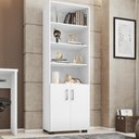 Ver imagem 3 de Livreiro Multiuso Samara Branco com 2 Portas e 5 Prateleiras 180cm Altura