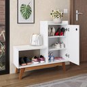 Ver imagem 2 de Sapateira Shoes Hall Entrada Assento 1 Porta Prateleiras Organizadora Até 8 Pares Calçados -