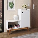 Ver imagem 3 de Sapateira Shoes Hall Entrada Assento 1 Porta Prateleiras Organizadora Até 8 Pares Calçados -