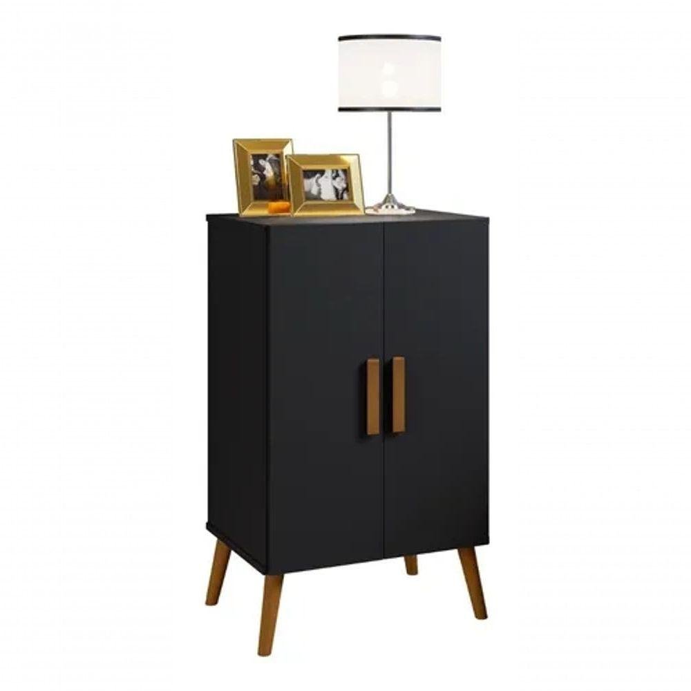 Sapateira Retro Luna Preto 2 Portas P/ 12 Pares - 6