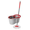 Ver imagem 2 de MOP Giratório Inox WAP com Sistema de Centrifugação e Cabo Ajustável, 14 Litros Cinza/Vermelho