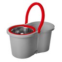 Ver imagem 6 de MOP Giratório Inox WAP com Sistema de Centrifugação e Cabo Ajustável, 14 Litros Cinza/Vermelho