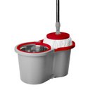 Ver imagem 3 de MOP Giratório Inox WAP com Sistema de Centrifugação e Cabo Ajustável, 14 Litros Cinza/Vermelho