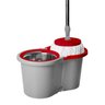 MOP Giratório Inox WAP com Sistema de Centrifugação e Cabo Ajustável, 14 Litros Cinza/Vermelho - 3