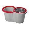 MOP Giratório Inox WAP com Sistema de Centrifugação e Cabo Ajustável, 14 Litros Cinza/Vermelho - 5