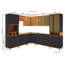 Ver imagem 4 de COZINHA COMPLETA PREDILLETA ISADORA MODULADA 8 PECAS 523CM 17 PORTAS 6 GAVETAS SEM TAMPO CHUMBO CAMU