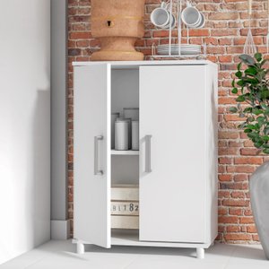 Balcao Multiuso 2 Portas 1 Prateleira Branco Mdp 15mm - Brv