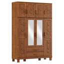 Ver imagem 4 de Guarda Roupa Bipartido 8 Portas 2 Gavetas com Espelho Linha Cobre 1275c Castanho Finestra