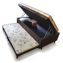 Ver imagem 2 de Cama Box Baú Solteiro Conjugada Ortopédica com Cama Auxiliar Bicama 3 em 1 Suede Marrom