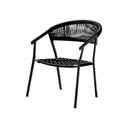 Ver imagem 2 de Kit 8 Cadeiras Corda Náutica Duda com Braço em Alumínio Preto