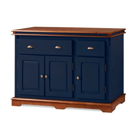 Balcão Buffet 3 Portas 2 Gavetas Manchester 2001 Linz Móveis - Azul Petróleo/imbuia Glazer