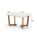 Ver imagem 2 de Conjunto Mesa de Jantar 1,20m com Tampo Off-white e 4 Cadeiras em Linho Bege/caramelo – Linha Evo