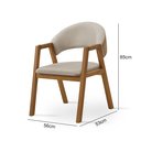 Ver imagem 3 de Conjunto Mesa de Jantar 1,20m com Tampo Off-white e 4 Cadeiras em Linho Bege/caramelo – Linha Evo