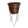 Vasos Planta com Suporte Grande Vaso Grid Sacada Jardim Varanda BGPLASTICOS V1930SG MARROM CHOCOLATE - 13