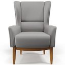 Ver imagem 3 de Poltrona Decorativa Fixa Base de Madeira Milena D02 Linho Cinza Escuro C-416 - Lyam Decor