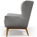 Ver imagem 6 de Poltrona Decorativa Fixa Base de Madeira Milena D02 Linho Cinza Escuro C-416 - Lyam Decor