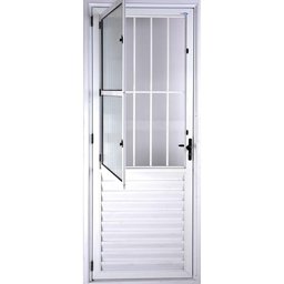 Porta de Alumínio Social Postigo 210x80cm Direita Branco - 5
