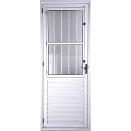 Porta de Alumínio Social Postigo 210x80cm Direita Branco - 1