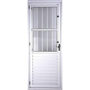 Porta de Alumínio Social Postigo 210x80cm Direita Branco