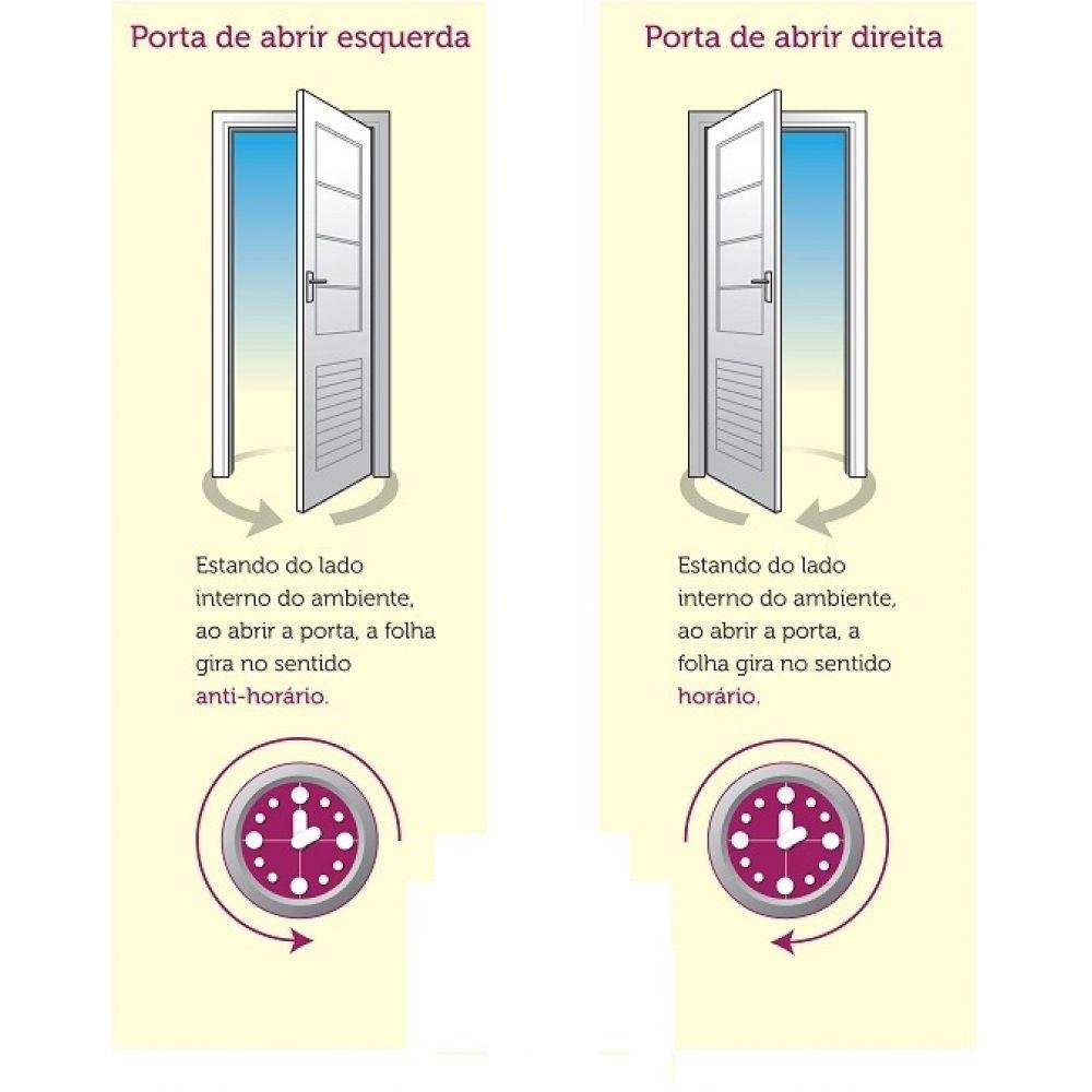 Porta de Alumínio Social Postigo 210x80cm Direita Branco - 6