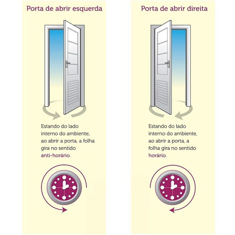 Porta de Alumínio Social Postigo 210x80cm Direita Branco - 3
