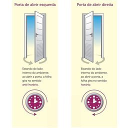 Porta de Alumínio Social Postigo 210x80cm Direita Branco - 3