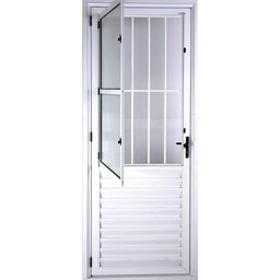 Porta de Alumínio Social Postigo 210x80cm Direita Branco - 4