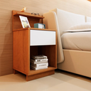 Ver imagem 3 de Kit com 2 Mesa de Cabeceira Suspensa com Nicho e Prateleira Mesa de Cabeceira Moderno Amadeirado