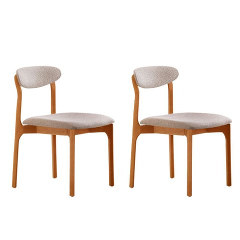 Conjunto com 2 Cadeiras Noronha em Madeira Maciça para Sala de Jantar Moderna Mobília
