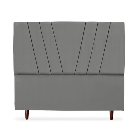 Cabeceira Estofada Casal Belgica 140cm Suede Cinza