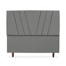 Cabeceira Estofada Casal Belgica 140cm Suede Cinza - 1