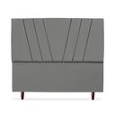 Ver imagem 1 de Cabeceira Estofada Casal Belgica 140cm Suede Cinza