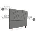 Ver imagem 4 de Cabeceira Estofada Casal Belgica 140cm Suede Cinza