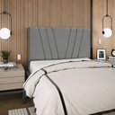 Ver imagem 3 de Cabeceira Estofada Casal Belgica 140cm Suede Cinza