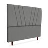 Cabeceira Estofada Casal Belgica 140cm Suede Cinza - 2
