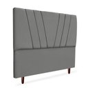 Ver imagem 2 de Cabeceira Estofada Casal Belgica 140cm Suede Cinza