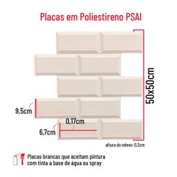 Kit 16 Placas Painel Revestimento Parede 50cmx50cm Impacto Impermeavel Cozinha Relevo 3d Pvc - 8