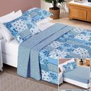Ver imagem 1 de Colcha + Jogo de Cama Bouti Estampado King 06 Peças 100% Poliéster - Azul Sereno