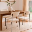 Ver imagem 5 de Cadeira Lilly Estrutura em Madeira Estofado em Bouclê Off White Sallar Home