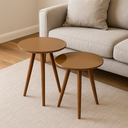 Ver imagem 1 de Conjunto de Mesa Lateral Pé Palito Redonda Capuccino