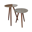 Ver imagem 2 de Conjunto de Mesa Lateral Pé Palito Redonda Capuccino