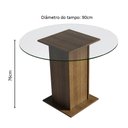 Ver imagem 3 de Conjunto Sala de Jantar Madesa Débora Mesa Tampo de Vidro Redondo 4 Cadeiras - Rustic/bege Marrom