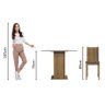Conjunto Sala de Jantar Madesa Débora Mesa Tampo de Vidro Redondo 4 Cadeiras - Rustic/bege Marrom - 5