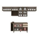 Ver imagem 5 de Cozinha Completa Modulada 8 Peças 8 Portas 100% MDF Aurora Espresso Móveis Cinza/Duna/Cristal