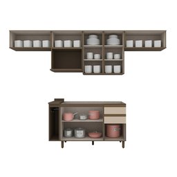 Cozinha Completa 8 Peças 8 Portas 100% MDF Aurora Espresso Móveis - 5